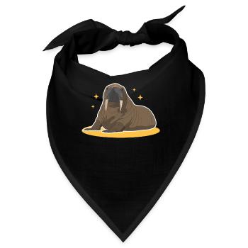 Walross Walrus | Walroß Walrosse Geschenk - Bandana - Schwarz - Vorne
