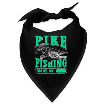 Hecht Angeln Hechtangeln Angler Fischen Geschenk - Bandana - Schwarz - Vorne