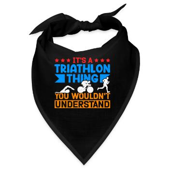 Triathlon Triathleten Triathlet Geschenk - Bandana - Schwarz - Vorne