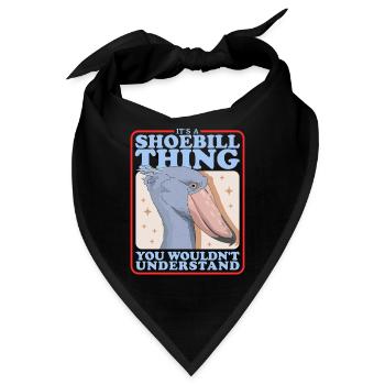 Schuhschnabel Vogel Shoebill Vögel Geschenk - Bandana - Schwarz - Vorne