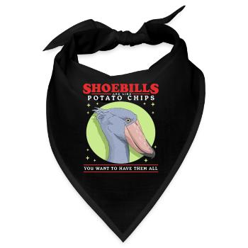 Schuhschnabel Abu Markub Shoebill Geschenk - Bandana - Schwarz - Vorne