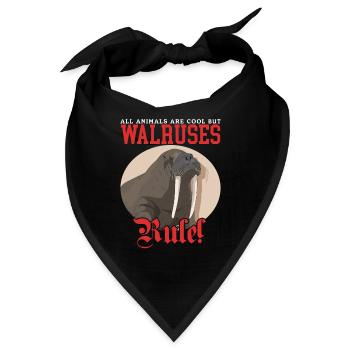 Walross Walroß Walrus Walrosse Geschenk - Bandana - Schwarz - Vorne
