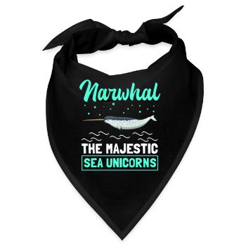 Narwal Wal Narwale Wale Narwhal Geschenk - Bandana - Schwarz - Vorne