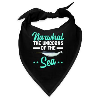 Narwal Wal | Narwale Wale Narwhal Geschenk - Bandana - Schwarz - Vorne