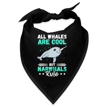 Narwal Wal Narwale Narwhal Wale Geschenk - Bandana - Schwarz - Vorne