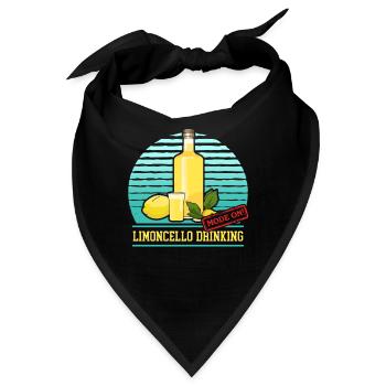 Limoncello Limoncellos Zitronen Likör Geschenk - Bandana - Schwarz - Vorne
