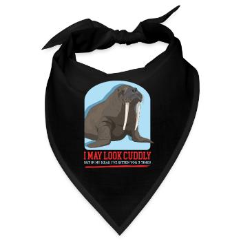 Walross Walrus Walroß Walrosse Geschenk - Bandana - Schwarz - Vorne