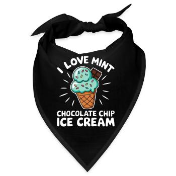 Schoko Minz Eis Spruch Lustiges Minz Eis Geschenk - Bandana - Schwarz - Vorne