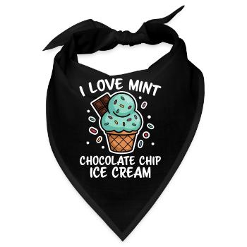 Schoko Minz Eis Spruch Lustiges Minz Eis Geschenk - Bandana - Schwarz - Vorne