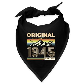 Original Mai 1945 Jahrgang 1945 Geburtstag 1945 - Bandana - Schwarz - Vorne