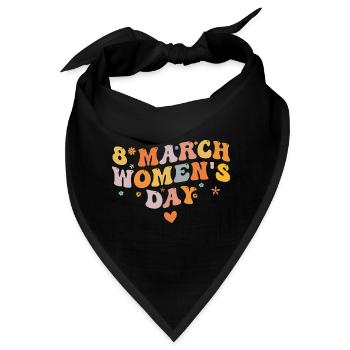 8. März Internationaler Frauentag - Bandana - Schwarz - Vorne