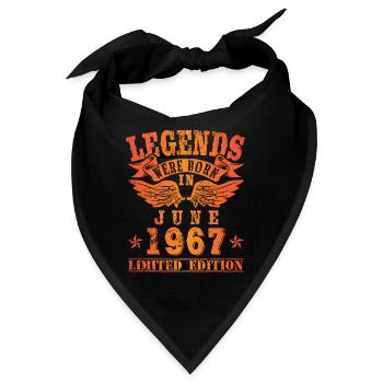 Legends were born in Juni 1967 Geburtstag - Bandana - Schwarz - Vorne