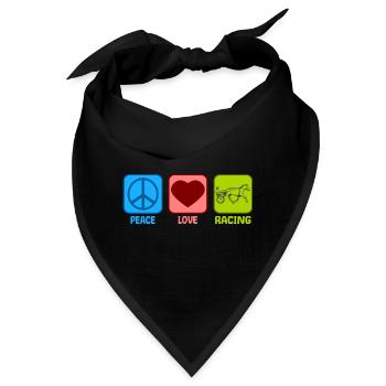 Trabrennen Peace Love - Bandana - Schwarz - Vorne
