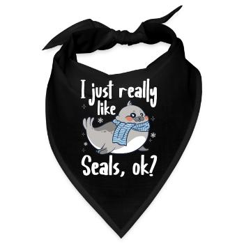Robbe Robben Tier Seelöwe - Bandana - Schwarz - Vorne
