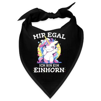 Einhorn Einhörner Fabelwesen Mystisch - Bandana - Schwarz - Vorne