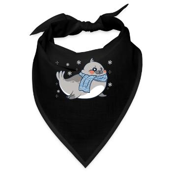 Robbe Robben Tier Seelöwe - Bandana - Schwarz - Vorne