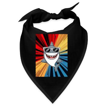 Hai Ozean Tigerhai Tier Fisch - Bandana - Schwarz - Vorne
