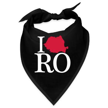 I love RO - I love Romania - Bandana - Schwarz - Vorne