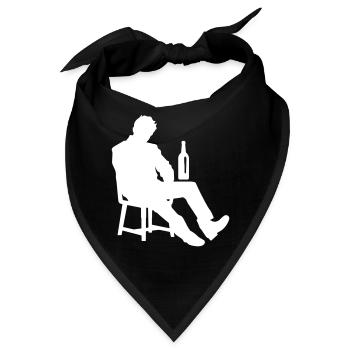 Besoffener Mann Saufen Drunk - Bandana - Schwarz - Vorne