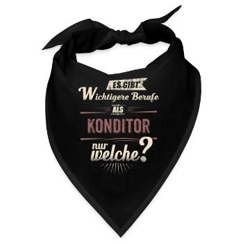 Wichtigere Berufe als - Konditor - rot retro - - Bandana - Schwarz - Vorne