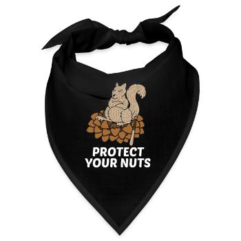 Beschütze deine Nüsse Geschenk - Bandana - Schwarz - Vorne