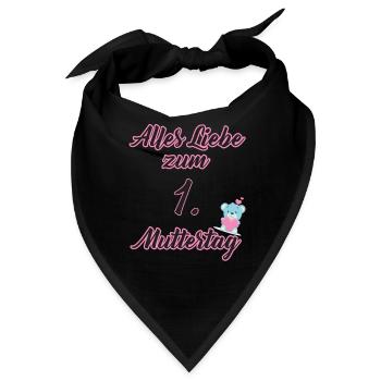 Alles Liebe zum 1. Muttertag - Mädchen - Bandana - Schwarz - Vorne