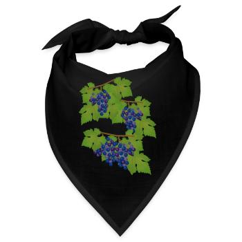 Trauben, Rebe, Herbst, Wein - Bandana - Schwarz - Vorne