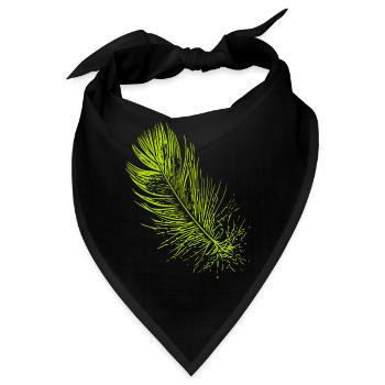 Abstrakte Feder / Linie / grün / Muster - Bandana - Schwarz - Vorne
