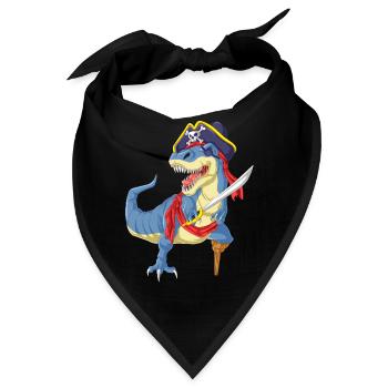 Piratendinosaurier - Bandana - Schwarz - Vorne