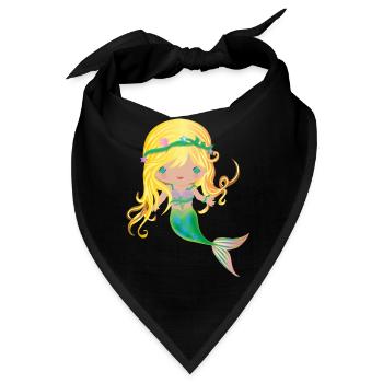 Mermaid Blonde Pink - Merrjungfrau blond - Bandana - Schwarz - Vorne