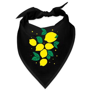 Frische Zitronenfrüchte - Bandana - Schwarz - Vorne
