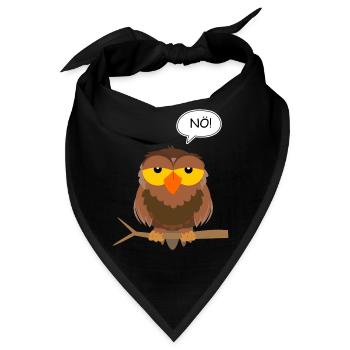 Eule Nö Nein Neinsager Kein Bock Faul Lustlos - Bandana - Schwarz - Vorne