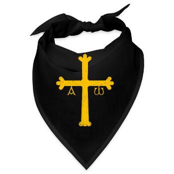 Asturien Kreuz - Bandana - Schwarz - Vorne
