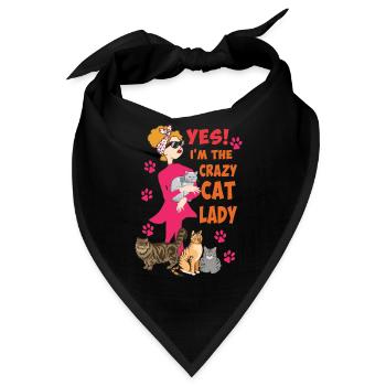 Crazy Cat Lady Katze Katzenmama Geschenkidee - Bandana - Schwarz - Vorne