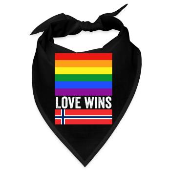 Liebe gewinnt Oslo Pride Norwegen - Bandana - Schwarz - Vorne