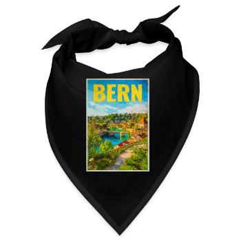 Bern Panorama Aare & Altstadt - Bandana - Schwarz - Vorne