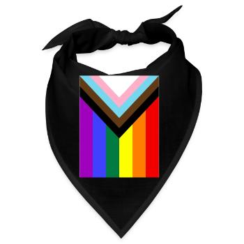Regenbogen Pride Flagge - Bandana - Schwarz - Vorne