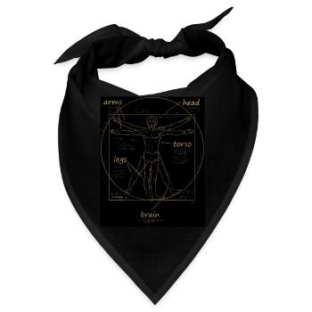 Da Vinci's "Vitruvian man" und das Hirn vom Mann - Bandana - Schwarz - Vorne