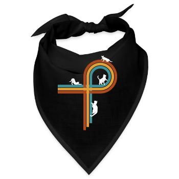 Retro vintage Geometrie - Bandana - Schwarz - Vorne