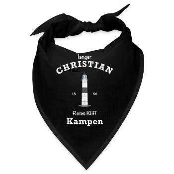 Sylt, Leuchtturm kampen, langer Christian - Bandana - Schwarz - Vorne