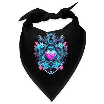 Cyborg Herz - Bandana - Schwarz - Vorne