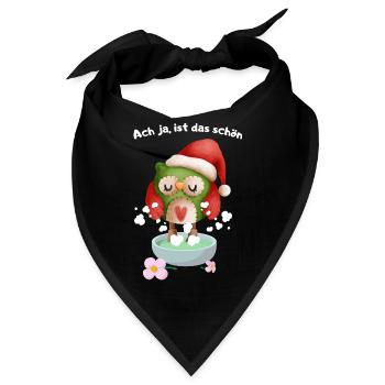 Ach ja ist das schön - Fußbad Weihnachten Eule - Bandana - Schwarz - Vorne