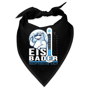 Eisbader Eisbär Winterschwimmen Minusgrad Frost - Bandana - Schwarz - Vorne