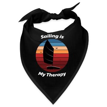 Sailing is my Therapy | Sailing T-Shirt Design - Bandana - Schwarz - Vorne
