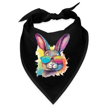 Timo der Hase mit der Brille - Bandana - Schwarz - Vorne