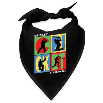 Cricket Cricketspieler Schlagmann Sport Vintage - Bandana - Schwarz - Vorne