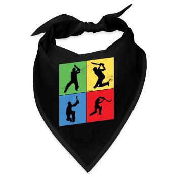 Cricket Cricketspieler Schlagmann Sport Vintage - Bandana - Schwarz - Vorne