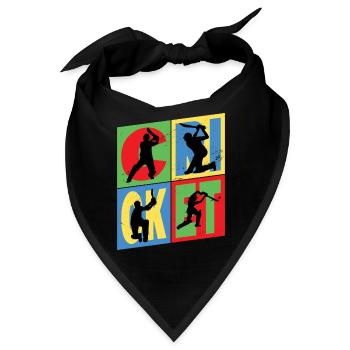 Cricket Cricketspieler Schlagmann Sport Vintage - Bandana - Schwarz - Vorne