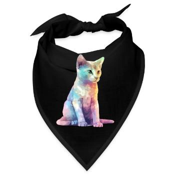 Miki, die bunte Katze - Bandana - Schwarz - Vorne