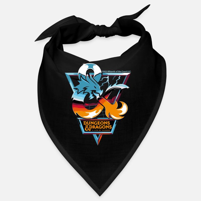 Dungeons And Dragons Logo Hellblau Und Orange - Bandana - Schwarz